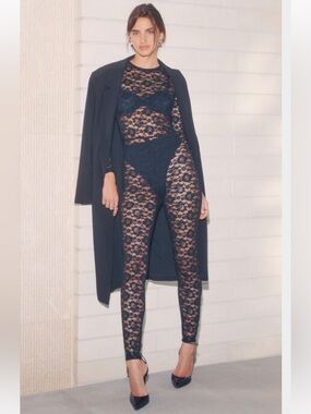 DYNAMITE Long Sleeve Lace Jumpsuit